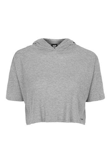 Topshop Ribbed Hooded Crop Tee By Ivy Park
