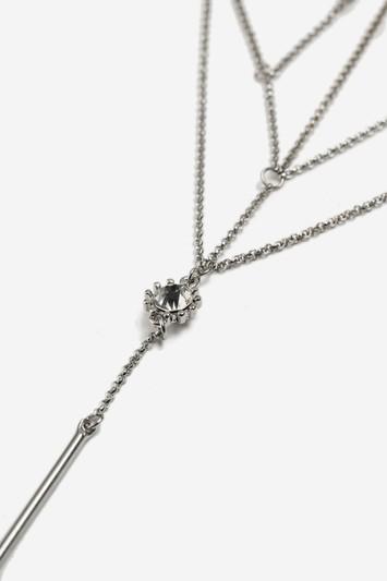 Topshop Horn And Stone Laddered Necklace
