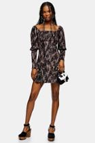 Topshop Spotted Crinkle Gypsy Mini Dress
