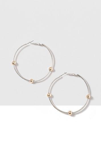 Topshop Ball And Ridged Hoop Earrings