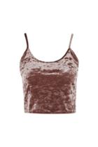 Topshop Tall Crushed Velvet Crop Camisole Top