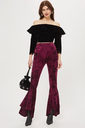 Topshop Velvet Extreme Flare Pants