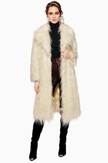 Topshop Mongolian Faux Fur Coat
