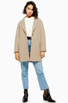 Topshop Petite Oat Single Breasted Coat