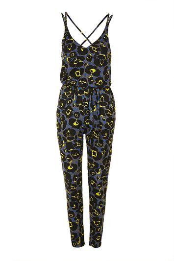 Topshop Leopard Print Jersey Jumpsuit