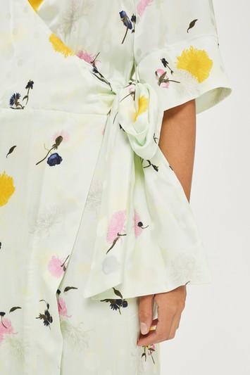 Topshop Marble Floral Wrap Dress