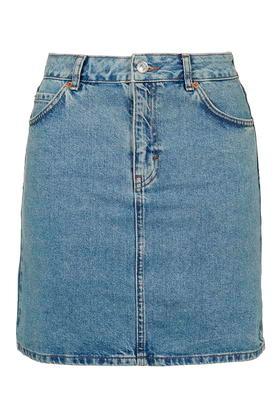 Topshop Petite High Waist Denim Skirt