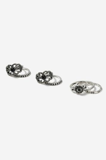 Topshop Multipack Engraved Stone Rings