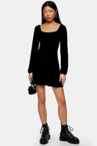 Topshop Black Blouson Mini Dress