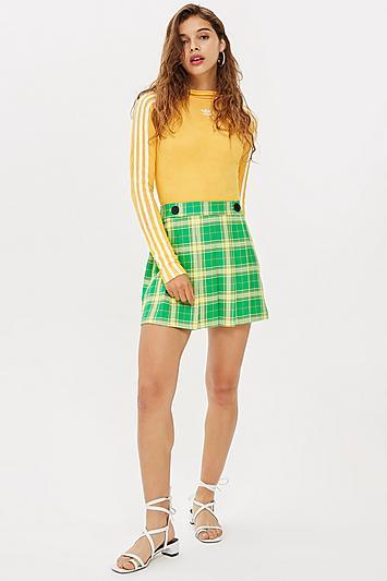 Topshop Check Kilt Mini Skirt