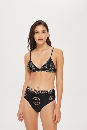 Topshop Super Studded Triangle Bikini Top