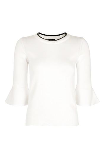 Topshop Scallop Trim Knitted Top