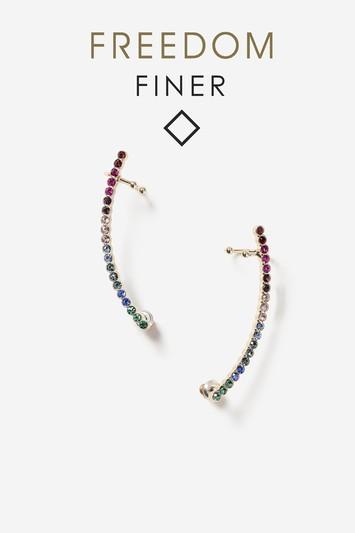 Topshop Fine Ombre Rainbow Ear Cuffs