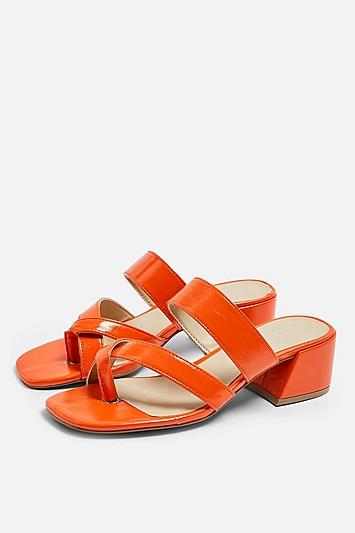 Topshop Darcy Red Toe Loop Sandals