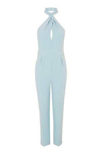 Topshop Halterneck Tapered Jumpsuit