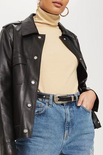 Topshop Skinny Glitter Star Belt