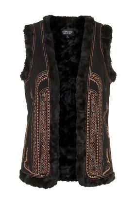 Topshop Petite Embroidered Gilet