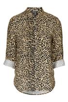 Topshop Cheetah Print Casual Shirt