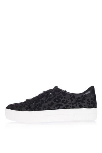 Topshop Crystal Flatform Lace Up Trainers