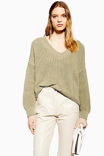 Topshop Sage V-neck Jumper