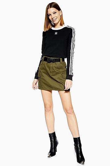 Topshop Clip Belt Utility Denim Skirt