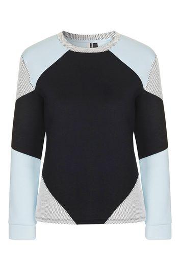 Topshop Colourblock Textured Sweatshirt