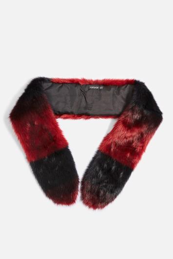 Topshop Stripe Ombre Faux Fur Scarf