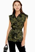 Topshop Toile Du Jouy Sleeveless Shirt