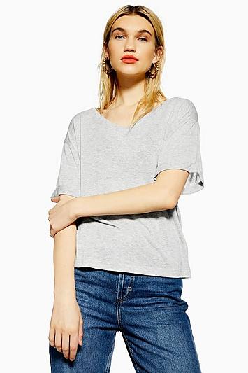 Topshop Slub V Neck Tee