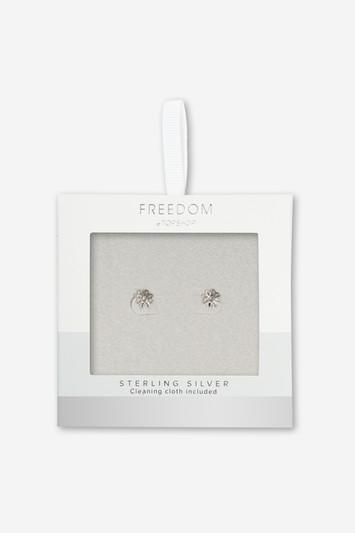 Topshop Sterling Silver Cut Out Flower Earrings