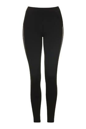 Topshop Petite Airtex Insert Leggings