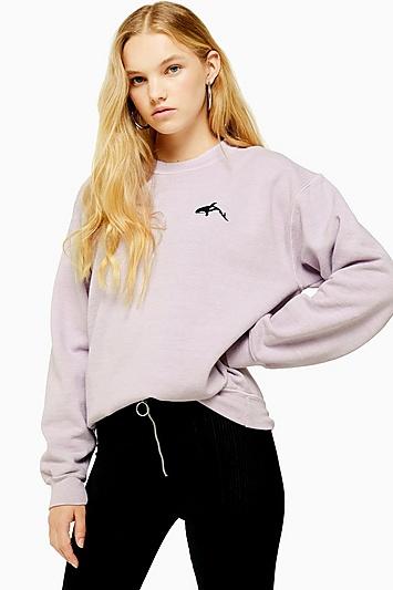 Topshop Whale Emoji Sweatshirt