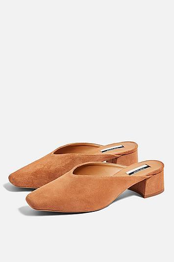 Topshop Jet Squared Toe Mules