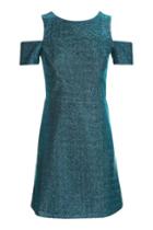Topshop Cold Shoulder Tinsel A-line Dress