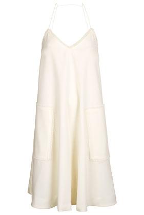 Topshop **cream Crepe Strappy Dress By Unique | LookMazing