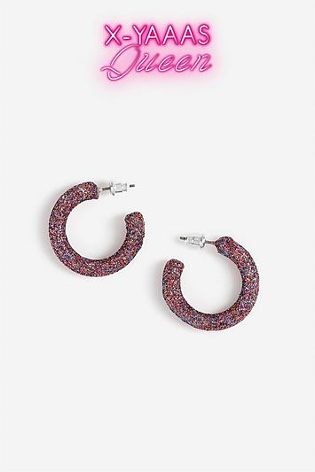Topshop *holiday Multi Colored Hoop Earrings
