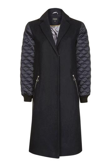 Topshop Quilted Sleeve Coat