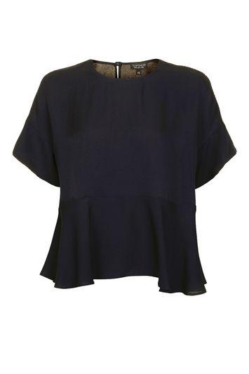 Topshop Ladder Trim Peplum Top