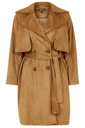 Topshop '70s Belted Suedette Duster Coat