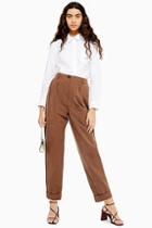 Topshop Taupe Pleated Trousers