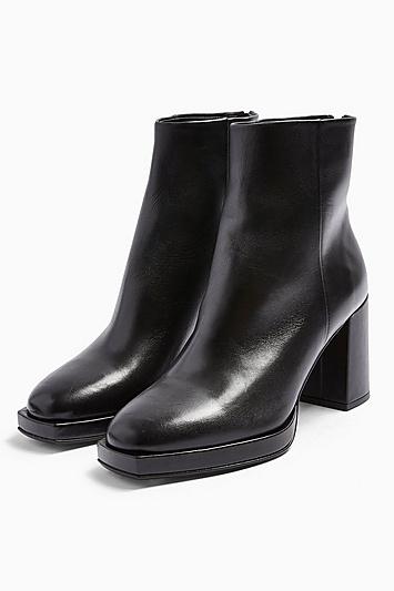 Topshop Holland Black Platform Boots