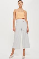 Topshop Bonded Cropped Wide Leg Trousers