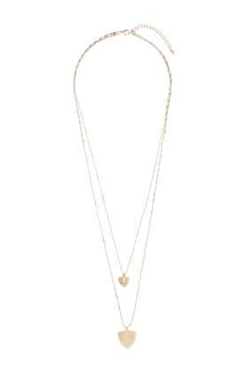Topshop Hammered Shield Long Multi-row Necklace