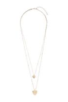 Topshop Hammered Shield Long Multi-row Necklace