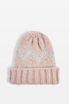Topshop Pink Glitter Knitted Beanie