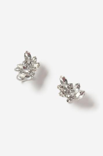 Topshop Crystal Leaf Shaped Stud Earrings