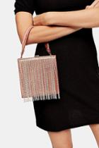 Topshop Gatsby Nude Boxy Diamante Bag