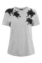 Topshop 3d Floral Applique T-shirt