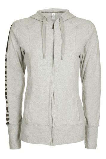 Topshop Grey Marl Hoodie By Calvin Klein