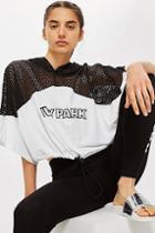 Topshop Mesh Hooded Crop T-shirt By Ivy Park